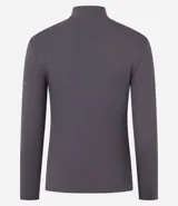 Remera blanca de algodón con cuello alto y mangas largas. Diseño ajustado al cuerpo y textura acanalada.