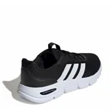 Championes deportivos Adidas Cloudfoam Flex, color negro con las tres tiras laterales en blanco y suela blanca con tecnología de amortiguación Cloudfoam.