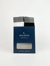 Pack de dos boxers para hombre, uno gris y otro negro, con cintura elástica con logo de la marca.