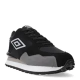 Championes Umbro unisex, color negro con detalles en gris y blanco. Confeccionados en textil y sintético, con suela de goma.