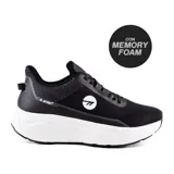 Championes deportivos Hi-Tec Samira, color negro con suela blanca y tecnología Memory Foam.