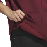 Campera Adidas con capucha y cierre frontal, color borgoña, con logo de Adidas en el pecho.