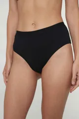 Bombacha tiro alto color borgoña, con fundillo de algodón.