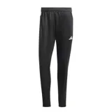 Pantalón de jogging negro Adidas Tiro 25 Essentials con logo blanco y tres rayas blancas laterales.