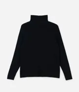 Blusa de manga larga con cuello alto, confeccionada en tejido de viscosa con elastano, de diseño liso y ajuste al cuerpo.