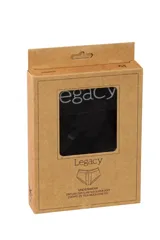 Slip clásico de algodón color azul marino con elástico ancho en la cintura con la marca Legacy bordada en blanco.