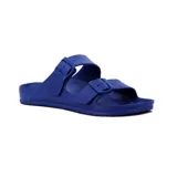 Sandalias Quiksilver modelo Malibu para hombre, de color azul marino, fabricadas en material sintético con dos tiras ajustables con hebilla.