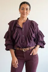 Camisa Pana Fina Volado