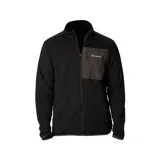 Campera de polar Columbia Hike Full, color negro con bolsillo gris en el pecho y cierre frontal.