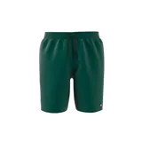 Short de baño Adidas color verde oscuro con cintura elástica y cordón ajustable.