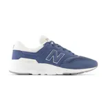 Championes New Balance modelo 997H, color azul con detalles en blanco y gris. Confeccionados en gamuza y malla, con logo "N" en los laterales y entresuela de espuma.
