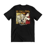 Remera de algodón color marrón con estampa pequeña en el pecho que representa al personaje Plank de la serie animada Ed, Edd y Eddy.