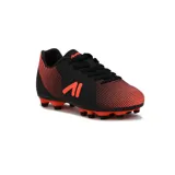 Championes de fútbol Austral para hombre, color negro con detalles en naranja.