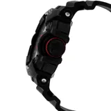 Reloj Casio G-Shock negro con detalles en rojo, analógico-digital, resistente al agua y a los golpes.