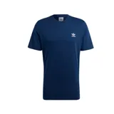 Remera azul marino de algodón con logo Adidas Trifolio bordado en blanco en el pecho.