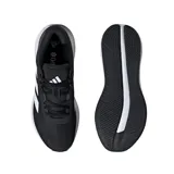 Championes de running Adidas Galaxy 7, color negro con las tres rayas distintivas de la marca en blanco. Cuentan con mediasuela Cloudfoam para amortiguación y empeine textil para resistencia y sujeción.