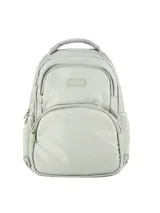 Mochila negra de la marca Terrano, con diseño moderno y funcional. Cuenta con un amplio compartimento principal con cierre, un bolsillo frontal grande con cierre y bolsillos laterales de red elástica. Las correas son ajustables y acolchadas, y la parte trasera y las tiras tienen material respirable.