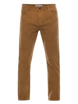 Pantalón largo de pana azul marino, corte recto y cinco bolsillos.