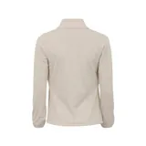 Campera polar Caterpillar de mujer, color negro, con cierre frontal y diseño cuadriculado.