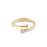 Pulsera rígida dorada con terminaciones redondeadas, de aleación de metales bañados en oro 18k con muelle interior.