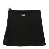 Cuello térmico de polar negro con cordón elástico ajustable y logo de la marca bordado en blanco.