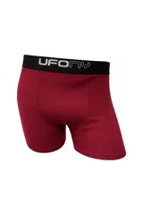 Boxer azul marino de algodón de la marca Ufo, con cintura elástica ancha en color negro y logo de la marca estampado en blanco.