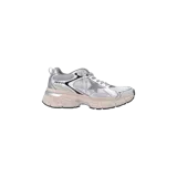 Championes Golden Goose Lightstar de estilo chunky, confeccionados en malla y detalles metalizados en tono plateado con inserciones en color gris y suela con plataforma en tono beige.