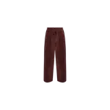 Pantalón de jogging Allsaints de corte relajado, confeccionado en terciopelo marrón con cintura elástica y cordón ajustable.
