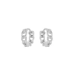 Aros pequeños de plata 925 con diseño de eslabones.