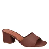 Sandalias de taco ancho Bottero, color marrón, con tira ancha en la parte delantera y diseño destalonado.