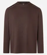 Remera deportiva masculina Get Over de manga larga y cuello redondo, confeccionada en tejido Dry Fit con estampa de rayas discretas y detalles reflectantes.