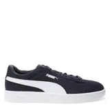 Championes urbanos Puma modelo Smash 3.0, confeccionados en gamuza negra con la clásica franja lateral Formstrip en color blanco. Presentan cierre con cordones, logo de la marca en el lateral y lengüeta, y suela de goma blanca.