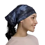 Cuello tubular Buff Original Ecostretch con estampado abstracto en tonos azules y grises.