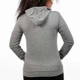 Canguro Lotto gris con cierre frontal, capucha y logo estampado en el pecho.