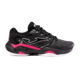 Championes deportivos Joma Master 1000 Lady, color negro con detalles en fucsia y suela blanca. Recomendados para pádel y tenis.