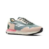 Championes Hi-Tec Blair, color negro con detalles en gris, beige y fucsia. Zapatillas deportivas con tecnología Memory Foam.