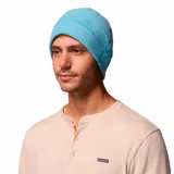 Gorro de polar celeste Columbia Fast Trek II, de doble capa, con costuras visibles y logo bordado al tono.