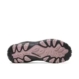 Championes de trekking Merrell modelo Accentor 4 WP para mujer, color negro con detalles en rosado y gris, impermeables, con capellada de ante y malla.