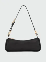 Cartera de hombro Longchamp modelo Looong en tamaño pequeño, confeccionada en cuero de color marrón oscuro. Presenta una silueta estructurada y minimalista con correa de hombro fija.