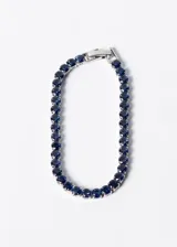 Pulsera tennis de acero quirúrgico con zirconias azul marino.