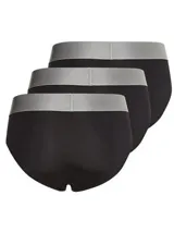 Pack de tres slips Calvin Klein de la colección Steel Micro, confeccionados en microfibra. Presentan un diseño de talle medio con cinturilla elástica distintiva que incluye el logo de la marca en diferentes colores.