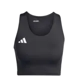 Top deportivo Adidas Adizero negro con logo blanco en el lateral.