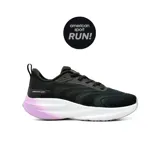 Championes deportivos American Sport modelo Aubrey, de color negro con suela chunky blanca y degradé en tono lila. Diseñados con capellada de malla transpirable y cordones negros.