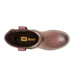 Bota de cuero color marrón con diseño tipo arnés, que incluye una tira con textura efecto reptil y herrajes metálicos dorados. Cuenta con suela de goma dentada y logo de la marca grabado en el lateral.