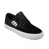 Championes Etnies Barge Plus negros con logo blanco y suela blanca.