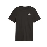 Remera negra de algodón con cuello redondo y logo de Puma bordado en blanco en el pecho.