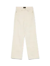 Jeans Vero Moda de corte recto y tiro alto, color beige, con diseño clásico de cinco bolsillos y presillas para cinto.