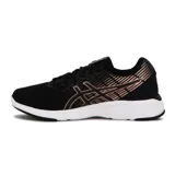 Championes de running Asics Gel-Kamo 2, color negro con detalles en rosa claro y suela blanca.