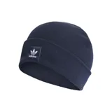Gorro de lana Adidas color azul marino con logo bordado en blanco.