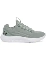 Championes Under Armour Dynamic 2 de entrenamiento, color verde militar, con parte superior de tejido IntelliKnit, mediasuela Flow blanca y suela amortiguada.